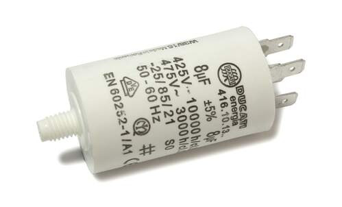 קבל 8 מיקרופארד (8µF) אוניברסלי – למייבש כביסה / מזגן / מקרר / מדיח / מכונת כביסה